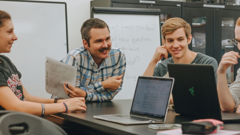 Grand Challenges Initiative fellow working with Chapman University students