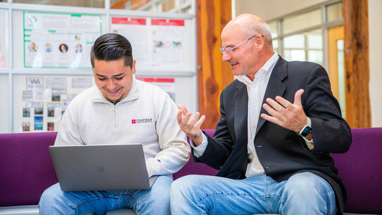 Student working with a mentor