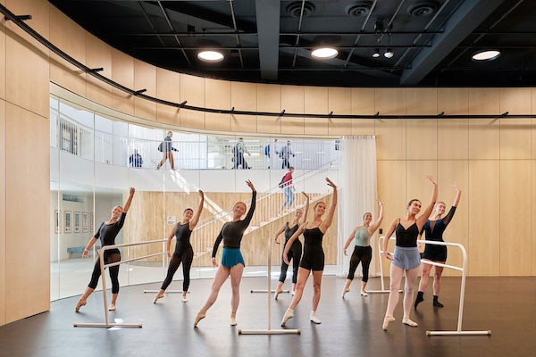 Students dance in studio