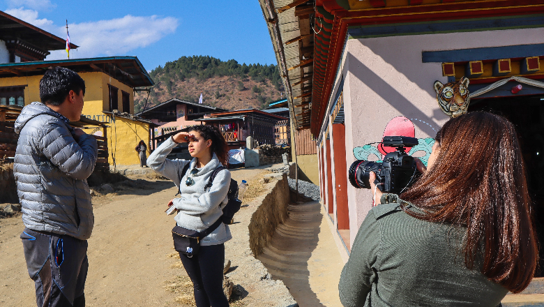 Students with camera