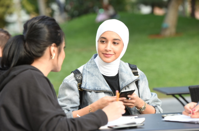 Students studying at Chapman University