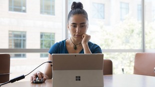 Student working on a computer