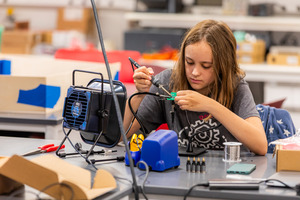 Student working on an engineering project