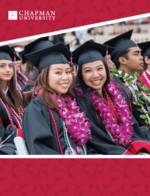 front cover of brochure with a female student in graduation regalia