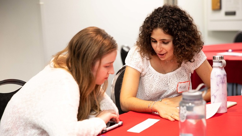 Students talking to each other