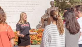 Chapman student giving a tour