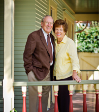 two people smiling