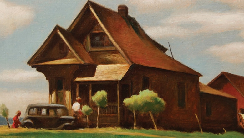 "Near Modesto" painting by Emil Kosa Jr. at Chapman's Hilbert Museum.