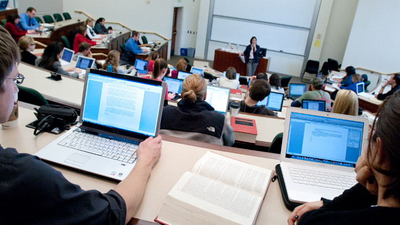 business students in a classroom at Chapman University