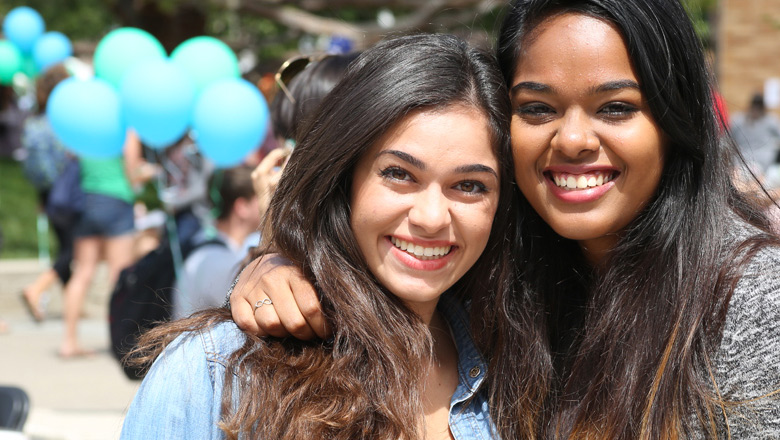 Student hugging at Chapman