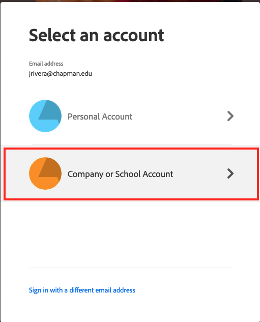 adobesite-selectaccount