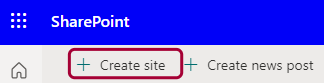 box highlighting Create Site button in SharePoint