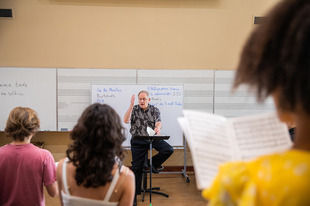 Students in music class