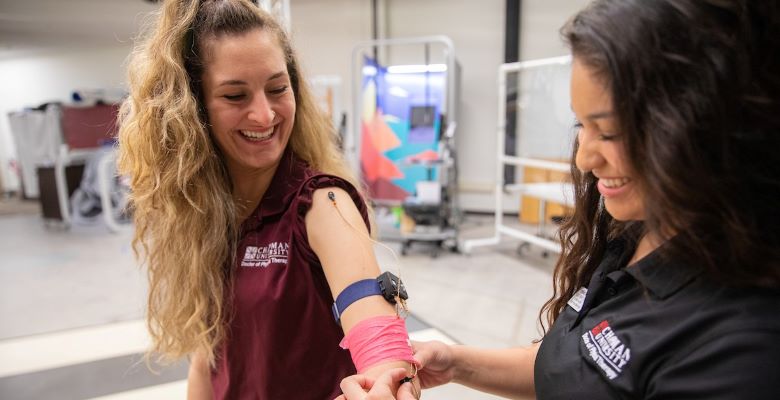 students working with in a dpt lab