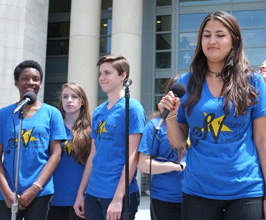 students at outdoor event