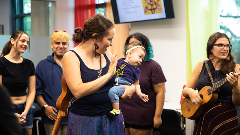 Mother and baby at Chapman Border Conference 