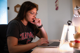 student on computer