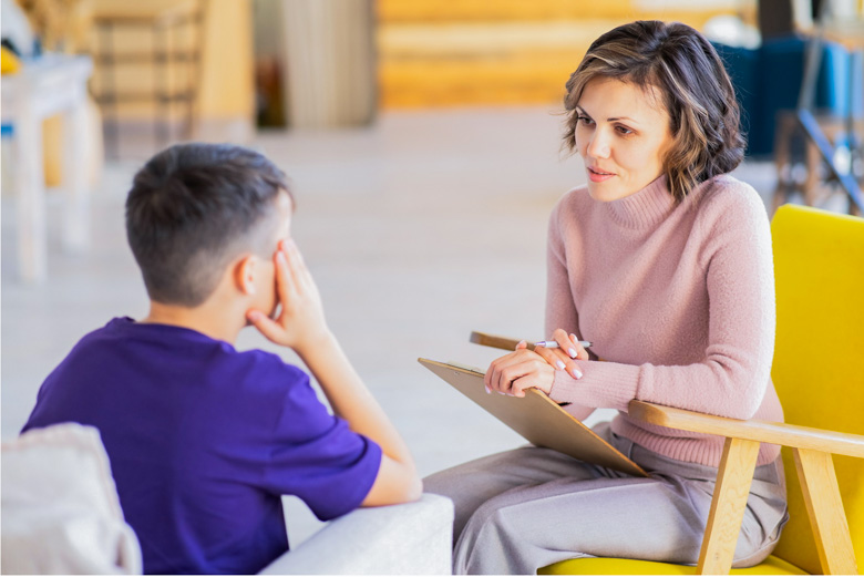 Counseling student works with a student one on one