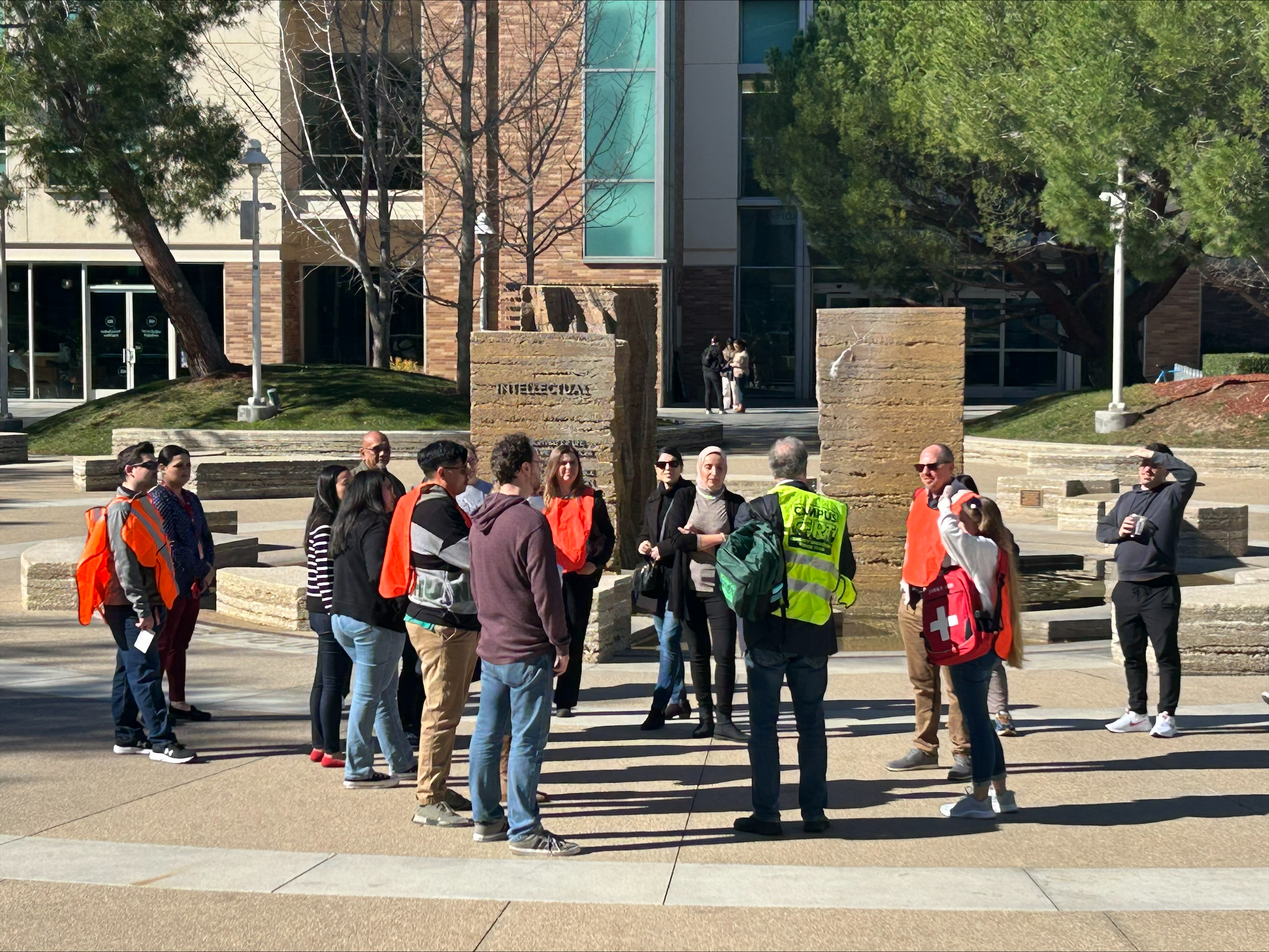 evacuation drill at leatherby libraries