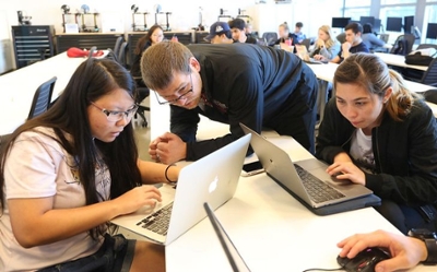 Students and a teacher at Chapman