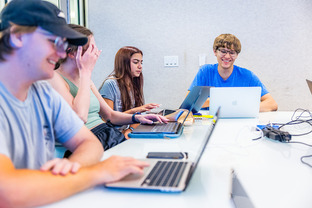 Students studying in swenson