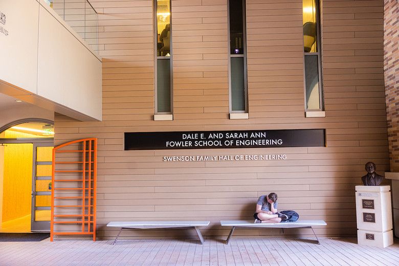 Fowler School of Engineering outside hall