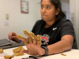 A student working on a 3D-printing project