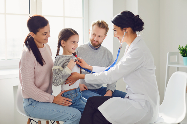 family with doctor