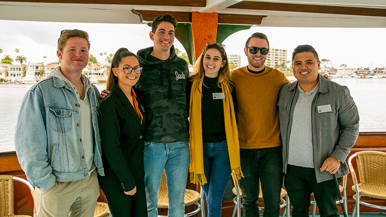 Law students on a boat