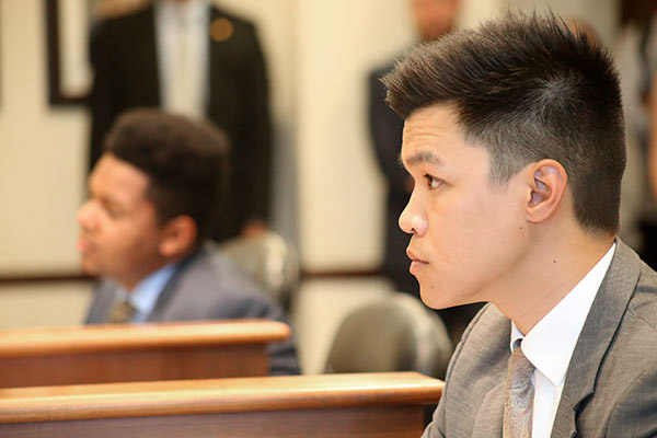 Law students in courtroom