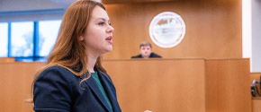 Students in a courtroom