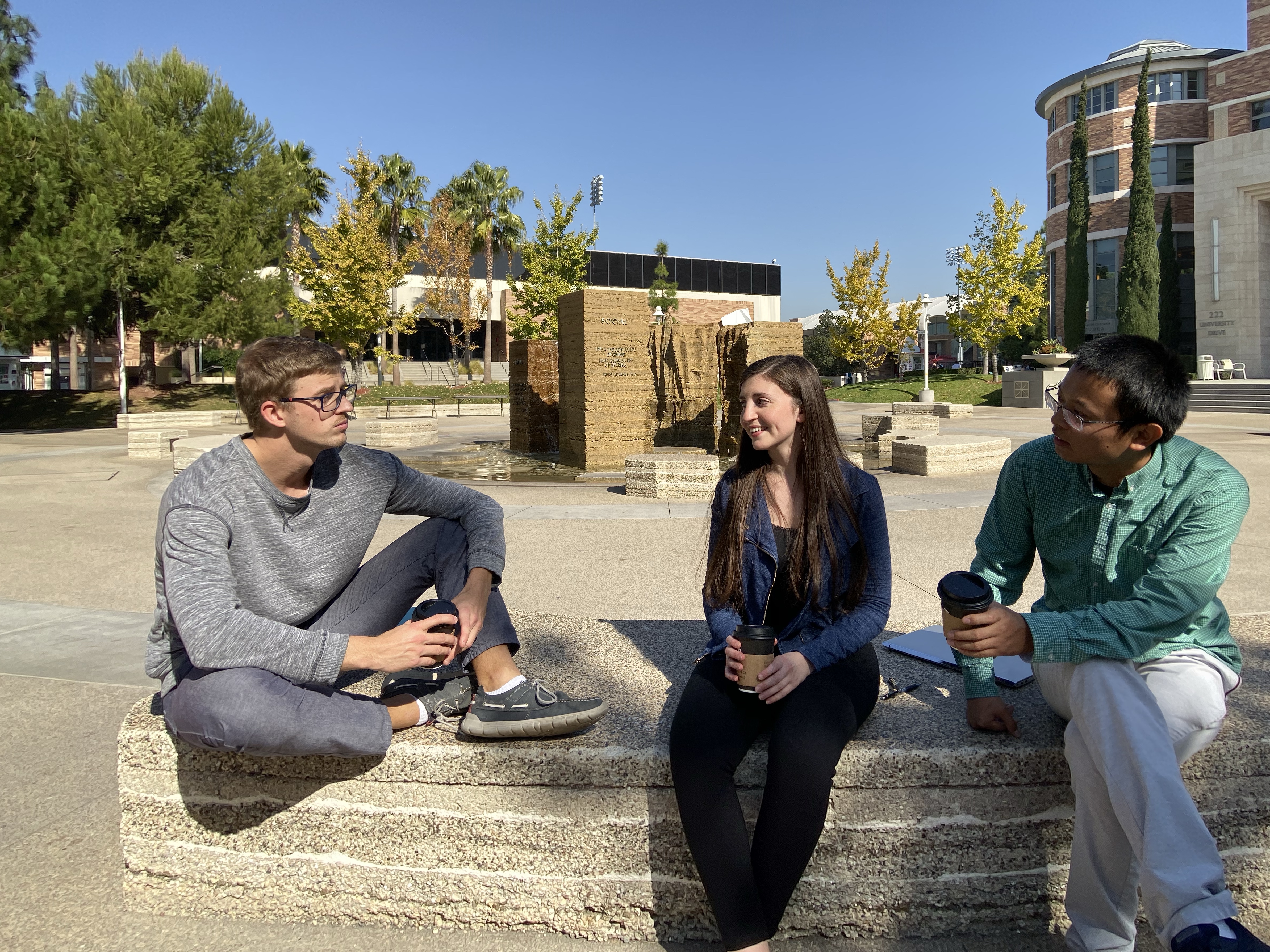 students in attallah piazza