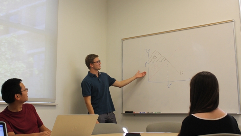 students in esi conference room