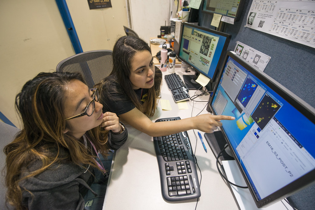 Students working on a computer