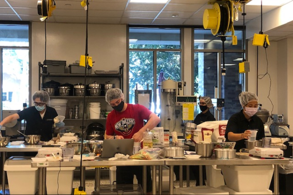 students in food lab