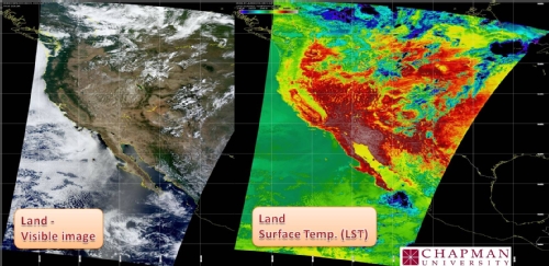 Antenna product images - Visible light and Land Surface Temp