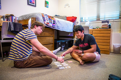 students in dorm room