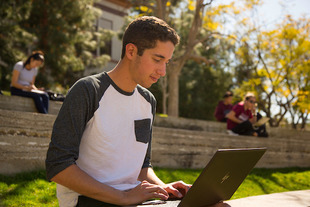 student on computer