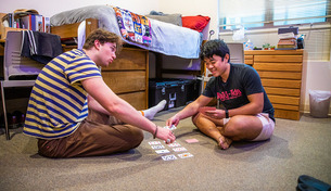 Students in a dorm room