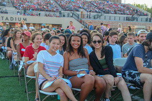 students at orientation