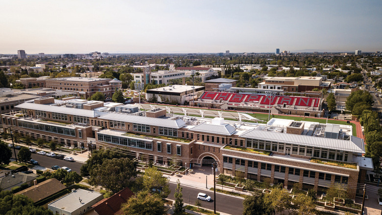 Aerial shot of Chapman campus