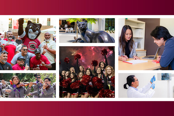 collage of students on campus