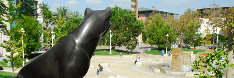 Panther statue over Attallah Piazza