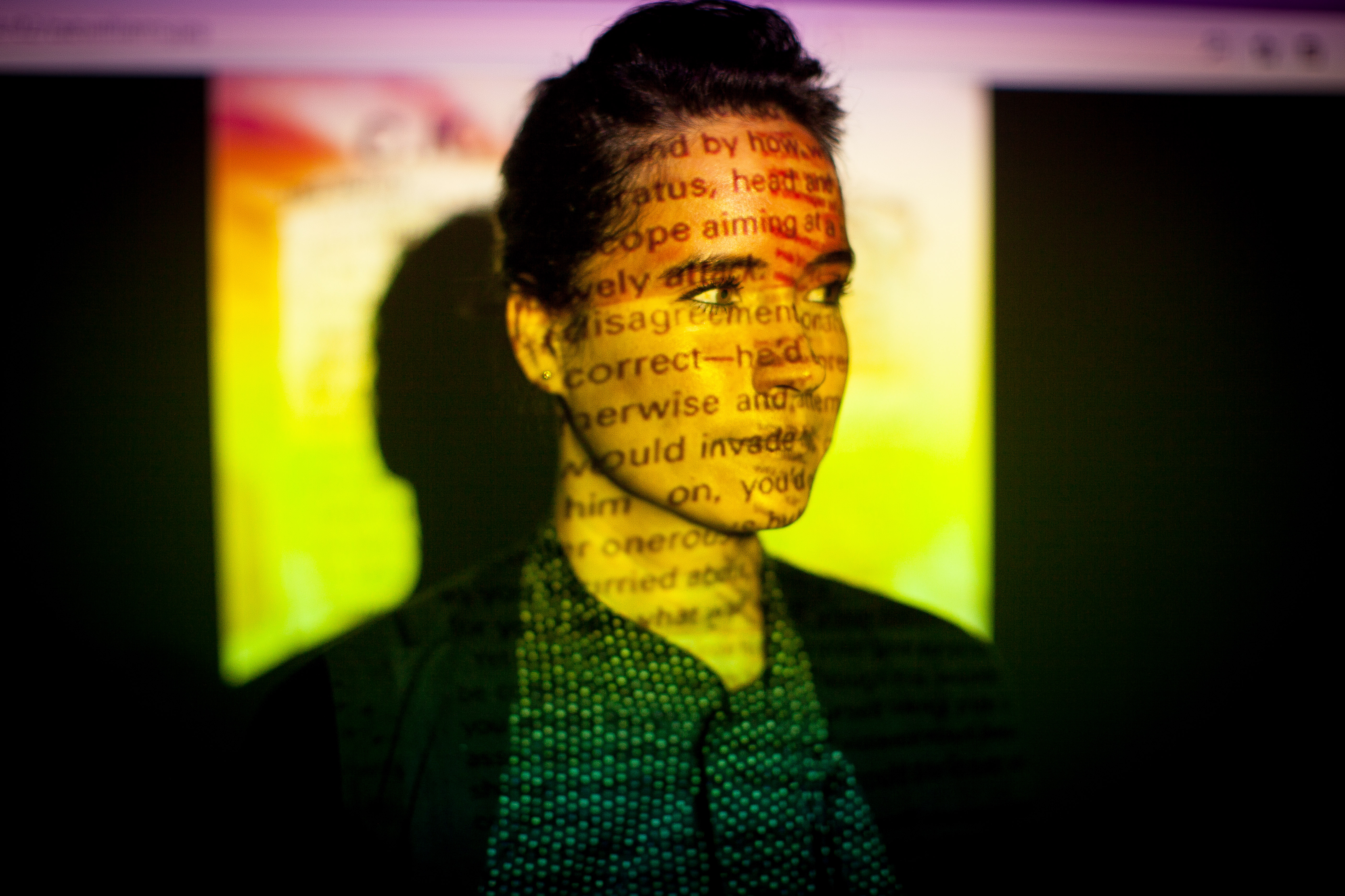 words overlay photo of person