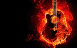 guitar on fire